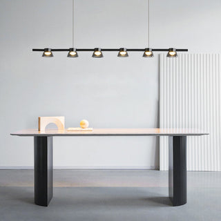 Arisha Moderno LED Lampada a Sospensione Metallo Nero Lineare Sala da Pranzo/Soggiorno/Camera da Letto