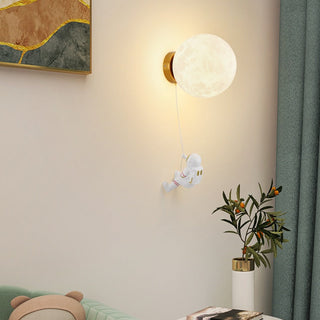 Aria Moderno Luna LED Applique Bianco Resina Camera dei Bambini
