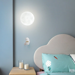 Aria Moderno Luna LED Applique Bianco Resina Camera dei Bambini