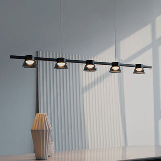 Arisha Moderno LED Lampada a Sospensione Metallo Nero Lineare Sala da Pranzo/Soggiorno/Camera da Letto