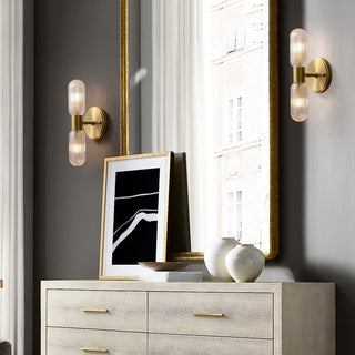 Kristy Design LED Applique Vetro Globo Oro Trasparente Lusso