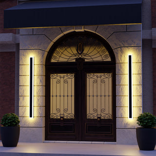 Ray LED Applique da Esterni Metallo Nero Lineare Impermeabile Corridoio/Giardino