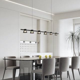 Arisha Moderno LED Lampada a Sospensione Metallo Nero Lineare Sala da Pranzo/Soggiorno/Camera da Letto