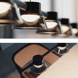 Arisha Moderno LED Lampada a Sospensione Metallo Nero Lineare Sala da Pranzo/Soggiorno/Camera da Letto