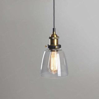 Arisha Industriale LED Lampada a Sospensione Vetro Chiaro/Ambra/Grigio Fumo