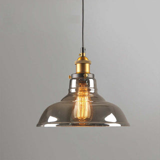 Arisha Industriale LED Lampada a Sospensione Vetro Chiaro/Ambra/Grigio Fumo