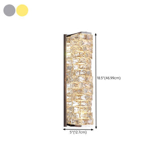 Kristy LED Applique Metallo Cristallo Rettangolare Moderno