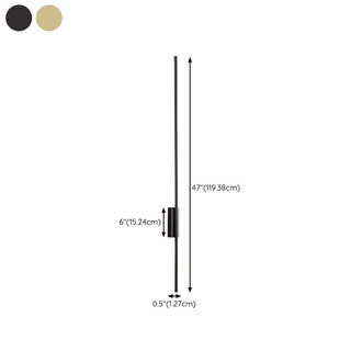Arisha Moderna LED Applique Metallo Acrilico Nero/Ottone Lineare