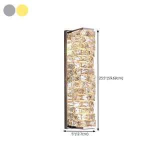 Kristy LED Applique Metallo Cristallo Rettangolare Moderno