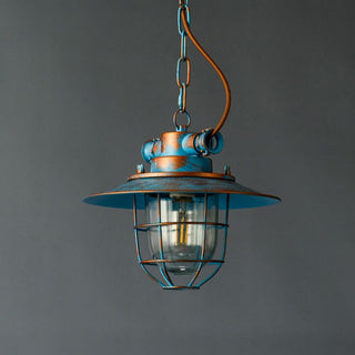 Silva Industriale Rustica Metallo Lampade a Sospensione, Bianco/Blu