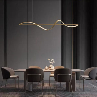 Arisha Lampada a Sospensione Metallo Ottone/Nero Onda Galleria d'Arte Minimalista