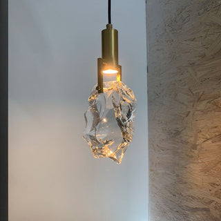 Kristy Moderno Goccia Cristallo Lampade a Sospensione Ottone
