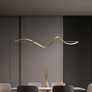 Arisha Lampada a Sospensione Metallo Ottone/Nero Onda Galleria d'Arte Minimalista