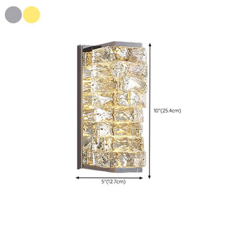 Kristy LED Applique Metallo Cristallo Rettangolare Moderno