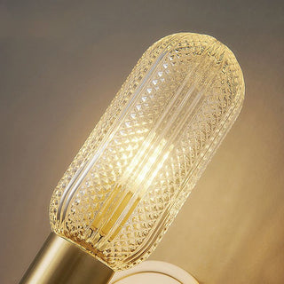 Kristy Design LED Applique Vetro Globo Oro Trasparente Lusso