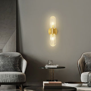 Kristy Design LED Applique Vetro Globo Oro Trasparente Lusso