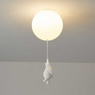 Aria Moderno Bellissimo LED Plafoniera Bianco Orso Pallone Resina