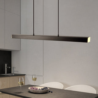 Arisha Moderna LED Lampada a Sospensione Metallo Nero/Marrone Lineare