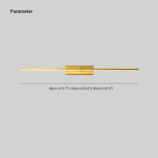 Arisha Moderno Lineare Classico LED Applique Metallo Oro Specchio Bagno