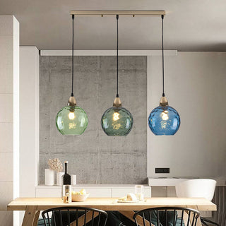 Valentina Design LED Lampada a Sospensione Vetro Ripple Acqua Variopinte Ciondolo Sfera Soggiorno/Camera da Letto