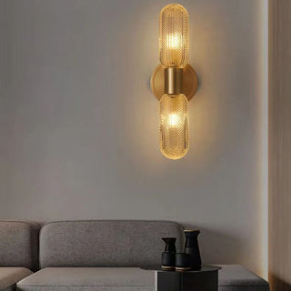 Kristy Design LED Applique Vetro Globo Oro Trasparente Lusso