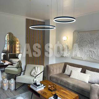 Arisha Lampada a Sospensione Metallo Nero/Oro/Caffè Tir-Cerchio Moderna
