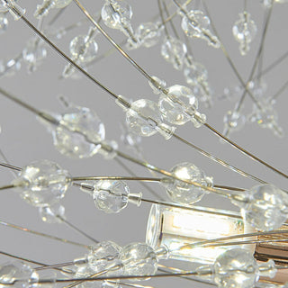 Arisha Lampada a Sospensione LED Moderna Dente di Leone in Metallo Oro/Cristallo