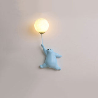 Aria Design LED Applique da Parete Lettura Pallone d'Orso Bianco/Blu Camera da letto/Studio/Soggiorno