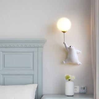Aria Design LED Applique da Parete Lettura Pallone d'Orso Bianco/Blu Camera da letto/Studio/Soggiorno