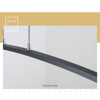 Arisha Moderna LED Curvo Lineare Lampada a Sospensione Nero/Bianco Sala da Pranzo/Soggiorno/Camera da Letto