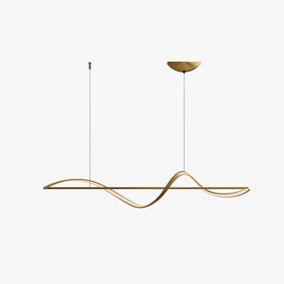 Arisha Lampada a Sospensione Metallo Ottone/Nero Onda Galleria d'Arte Minimalista