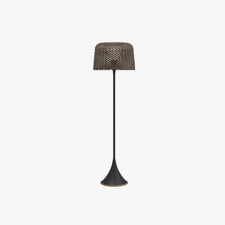 Ritta Moderno LED Impermeabile Esterni Lampada da Terra Rattan Metallo Corridoio/Giardino