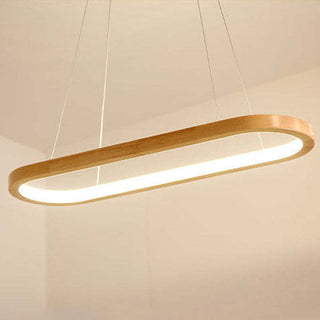 Muto Bellissimo LED Lampade a Sospensione Legno Ovale Contemporanee
