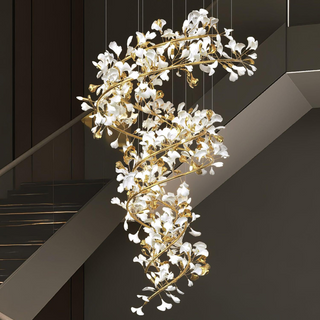 Olivia Design Bellissimo LED Lampade a Sospensione Spirale Ginkgo Biloba Metallo Ceramico  Soggiorno/Camera da Letto