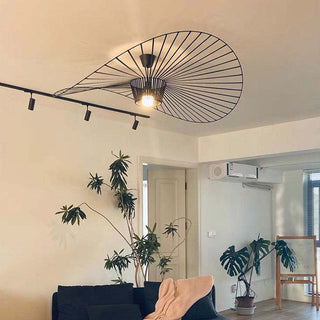 Ritta Lampade a Sospensione Tessuto Nero/Bianco/Oro/Marrone Fiore Moderne