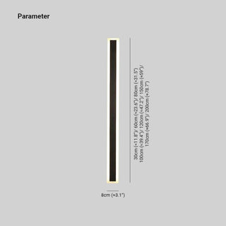 Ray Moderno Lineare Metallo Acciaio Scuro Applique da Esterno