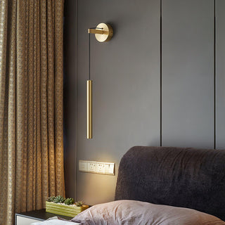 Thomasina Modern Minimalist Line Brass Wall Light - Letslighting