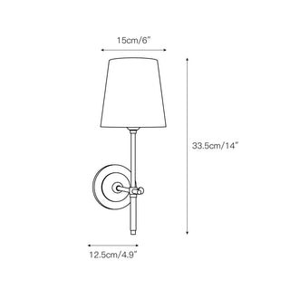 Platina Modern Minimalist Brass Fabric Wall Lamp - Lamp Copper