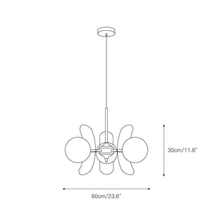 Prism Creativity Sputnik Orange Glass Acrylic Chandelier - Lamp Copper