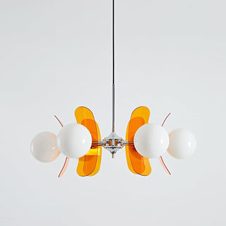 Prism Creativity Sputnik Orange Glass Acrylic Chandelier - Lamp Copper