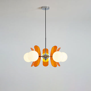 Prism Creativity Sputnik Orange Glass Acrylic Chandelier - Lamp Copper