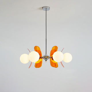 Prism Creativity Sputnik Orange Glass Acrylic Chandelier - Lamp Copper