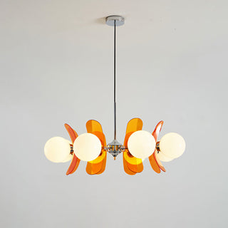 Prism Creativity Sputnik Orange Glass Acrylic Chandelier - Lamp Copper