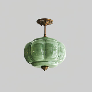 Eldio Green Glass Semi Flush Mount Light - Letslighting