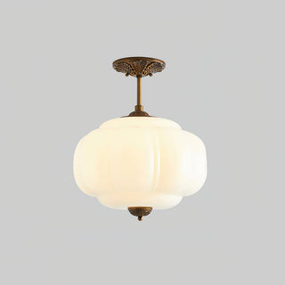 Eldio Green Glass Semi Flush Mount Light - Letslighting