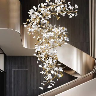 Olivia Design Bellissimo LED Lampade a Sospensione Spirale Ginkgo Biloba Metallo Ceramico  Soggiorno/Camera da Letto