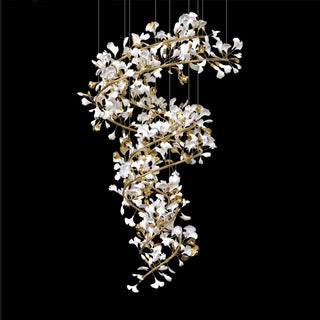 Olivia Design Bellissimo LED Lampade a Sospensione Spirale Ginkgo Biloba Metallo Ceramico  Soggiorno/Camera da Letto
