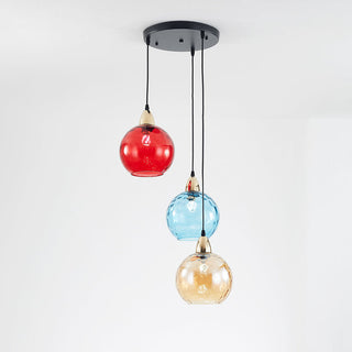 Valentina Design LED Lampada a Sospensione Vetro Ripple Acqua Variopinte Ciondolo Sfera Soggiorno/Camera da Letto