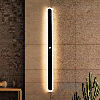 Ray Minimalista Applique da Esterni Metallo Nera Ovale Lineare