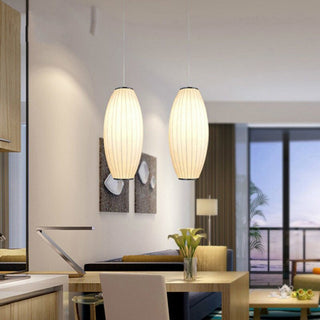 Ritta Design LED Lampada a Sospensione Seta Artificiale Bianco